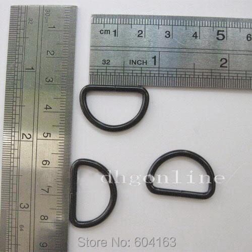 100 PCS 0.75'' 19mm D Dee Ring nickle black Non Welded For Ribbon Nylon Belt Webbing D Buckles Bag