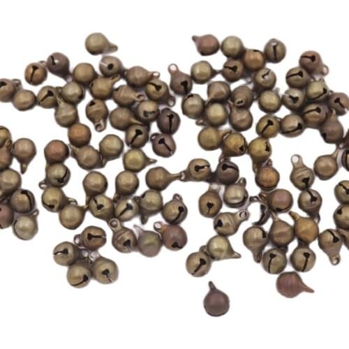 100 PCS Brass Color Metal Jingle Bells Crafts Christmas 6X9mm 7X10mm 10X13mm 11X16mm 14X18mm 16X20mm Choose
