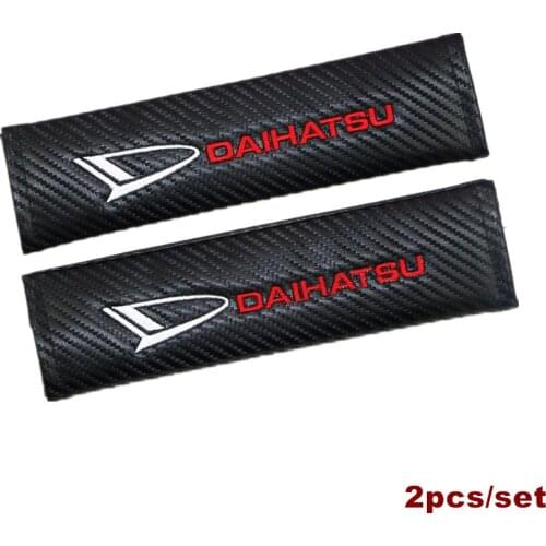 2pcs Car Styling Seat Belt Carbon Fiber Cover Pad fit for Daihatsu D-base D-R PICO Car Accessories