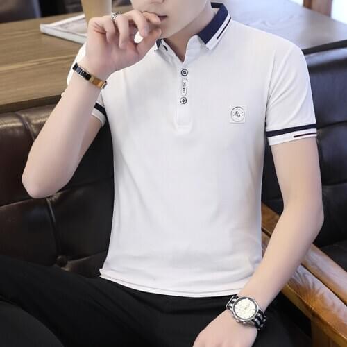2019 Short Sleeve Mens Summer Trend Korean Shirt Collar Half-sleeved