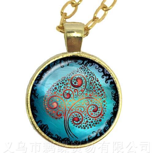 24 Style Tree of Life Time Gem Glass Cabochon Necklace Sweater chain Accessories For Men Women Jewelry Gift Wholesale