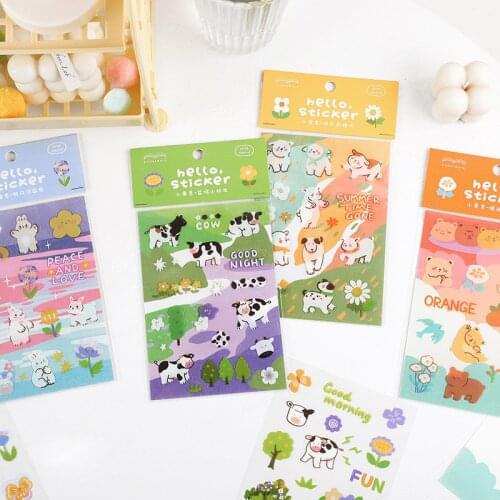 3 Pieces Animal Cartoon Dog Stickers Waterproof Decals Decoration for DIY Scrapbooking