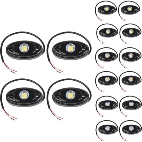 4Pcs 9LED Super Bright Rock Light Kit LED Waterproof LED Neon Underglow Light for Off Road Truck Boat