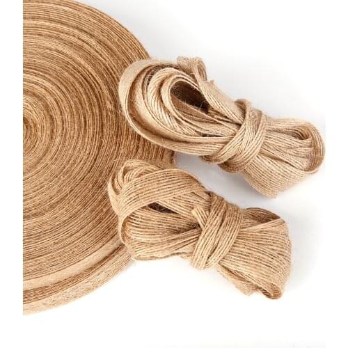 5m Natural Vintage Jute Burlap Hessian Ribbons Lace Fabric Trim Rope Cords DIY Rustic Wedding Crafts Decorative Gift Wrapping