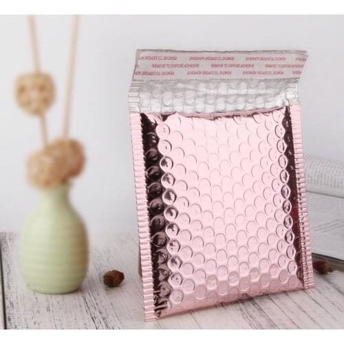 5pcs Bubble Envelope Bags Rose Gold Bubble Mailers for Shipping Packing Gift Bags Jewelry Packaging Bag Self Seal Waterproof