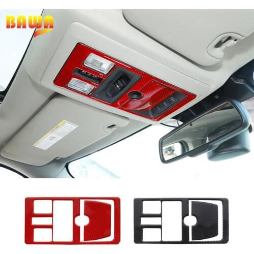 BAWA Car Front Reading Light Lamp Decoration Cover Trim soft Carbon Fiber Frame Stickers for Dodge Ram 1500 2010-2015 Sticker A