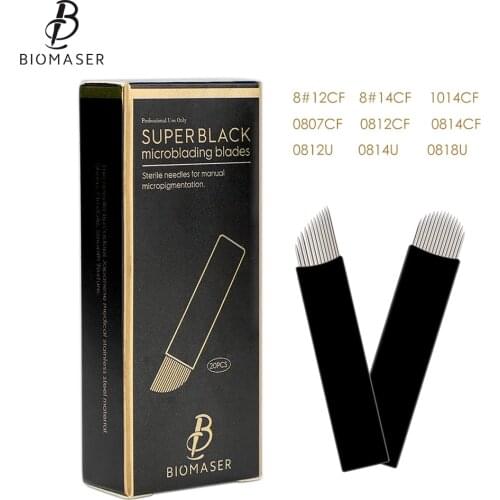 Biomaser 9pcs/18pcs Mix U Shape 12U 14U 16U 18U CF Microblading Needles for Permanent Makeup Supplies Manual Eyebrow Blades