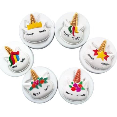 1 Piece Sugarcraft Differen style Unicorn Silicone mold fondantt mold cake decorating tools chocolate gumpaste mold