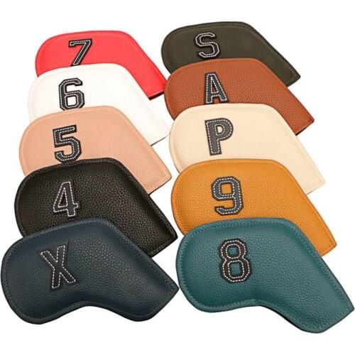 Golf Iron Head Cover Iron Head Cover Wedge Cover/Golf Club Covers PU Leather Waterproof Number 3/4/5/6/7/8/9/P/S/A