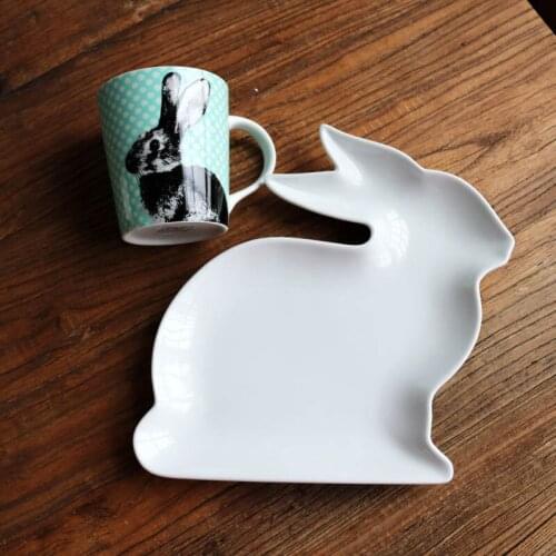 Ceramic Rabbit Shaped Dinner Plate/Rabbit Mug/Water Cup