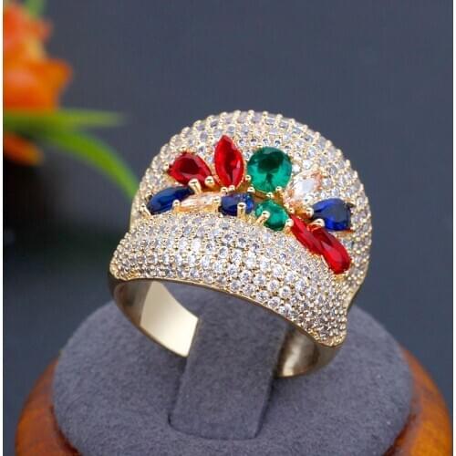 Bride Talk Luxury Wedding Rings For Women Cubic Zirconia Bridal Engagement Jewelry Accessories Ring New Year Gift High Quality
