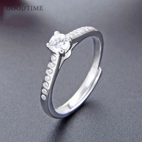 Noble Ring For Women Pure 925 Sterling Silver Rhinestone Zircon Ring Jewelry Accessories For Bride Wedding Party Decoration