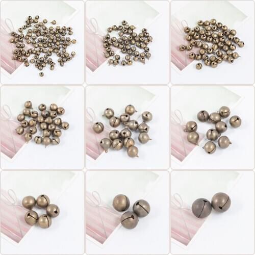 6/8/10/12/14/16/18/20/25/28mm Sounding Copper Nickel Bell Antique Brozen Bell for Bracelets DIY Jewelry Makings Accessories 500