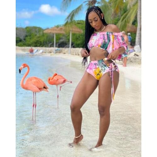 Fat Swimsuit New Split Flounces High Waist Sexy Rope Shoulder Swimwear Cross Strap Beachwear Bathing Suit Large Size Big Girl XL