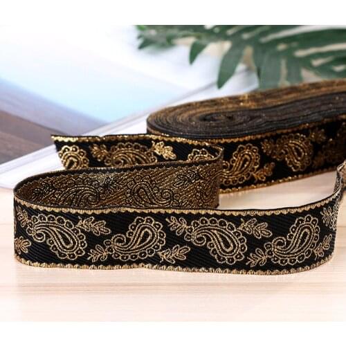 High Quality 30MMX11yard/lot Ham sausage flowerembroideryJacquard woven Ribbon Lace DIY Belt Accessories Lace Trim