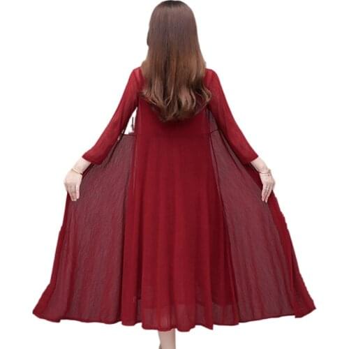LINGWAVE Sunscreen Female Long Shawl Jacket Seaside Leisure Cardigan Thin Spring and Summer Plus Size 5XL Womens Outwear