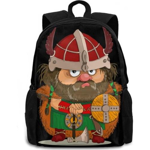 Fashion Viking Design Boys School Backpack Men Travelling Business 15in Laptop Bag Boys Back to School Bookbag