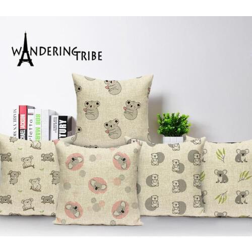 Cartoon Mouse Pillow Cushions Animal Home Decoration Pillowcase Linen Decorative Cushion Cover 45X45cm Pillowcases For Pillows