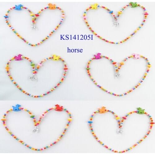 Cartoon character colorful kids eyeglass frame wooden beaded cords retainer