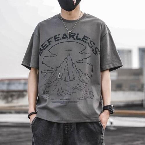 Pure Cotton 2021 New Japanese Retro Short-sleeved T-shirt Mens Trend Casual Loose Wild Summer Mens Clothing