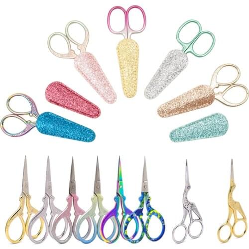 Retro Embroidery Scissors with Sheath Handicraft Craft Vintage Cross European Fabric Scissor Stitch DIY Sewing Tailor Cutter