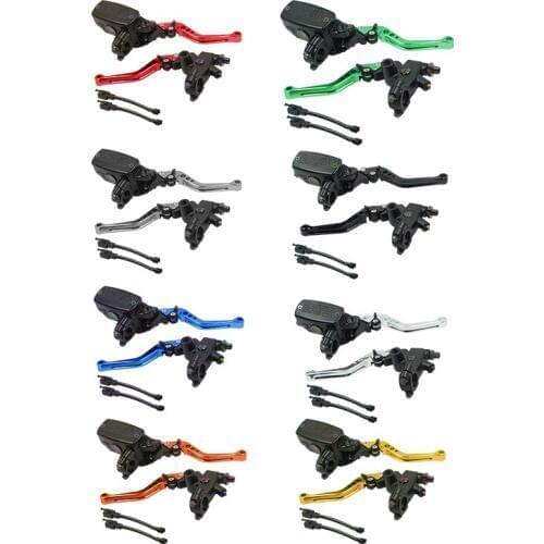 7/8" 22mm Motorcycle Front Hydraulic Pump Lever Brake Clutch Master Cylinder with Brake Switch Wire For Yamaha Suzuki Honda