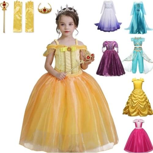 Princess Dresses Dress up Cosplay 4-10Years Kids Christmas Boutique Outfits Party Dress Long skirt Halloween Costumes