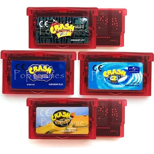 Crash Bandicoot Series N-Tranced Fusion XS Nitro Kart 32 Bit Video Game Cartridge Console Card Handheld Player EU Version