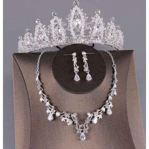 Crystal Wedding Tiara Set For Brides Hair Accessories Bridal Crown Headband Queen Crown Hairband Headpiece Head Piece Jewelry