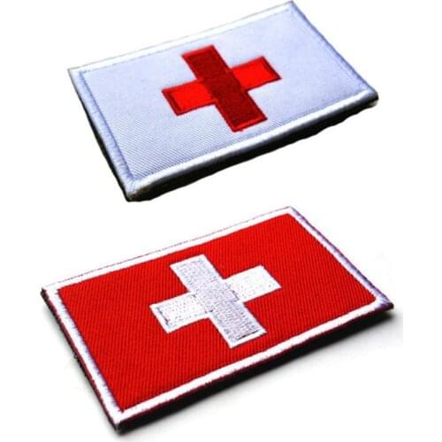 Swiss Flag 3D Embroidery Armband Military Tactics Special Forces Morale Badge Camouflage Clothing Backpack Hat Decoration Patch