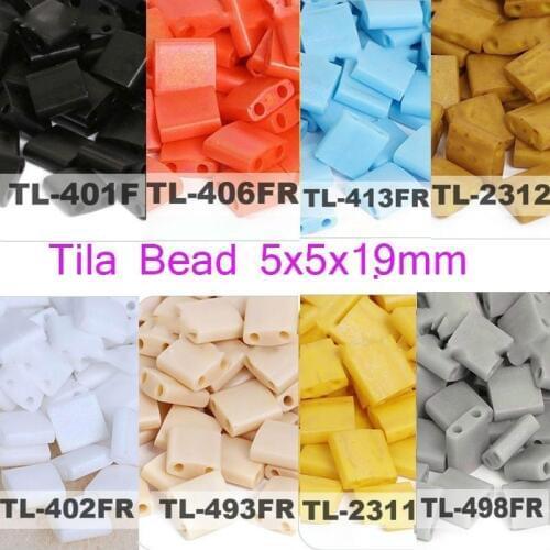 Taidian Miyuki Tila Seedbeads for DIY Jewelry Bracelets Making 2 Holes 5*5*1.9MM 3/5grams/lot
