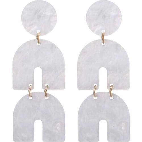 Euramerican popularity exaggerated the new jewelry personality long horseshoe acrylic earring stud earrings wholesale