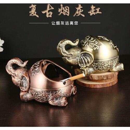 Windproof elephant spherical auspicious elephant creative ashtray European design practical elegant household ashtray