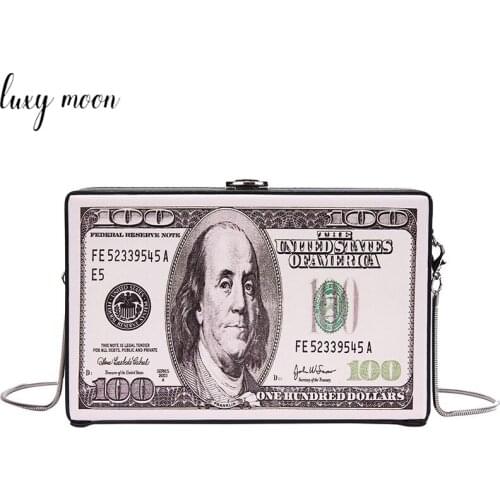PU Leather Womens Small Shoulder Bag Party Party Purses and Handbags Luxury Design Money Pattern Crossbody Bag ZD1969