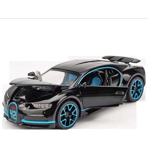 1: 32 simulation Bugatti car model toy alloy car model 1:32 return force boy sports car model children gift black car