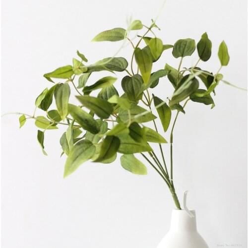 1PC Silk Plant Green Leaves Artificial Flower For Wedding Decoration DIY Wreath Gift Scrapbooking Craft Fake Flower Arrangement