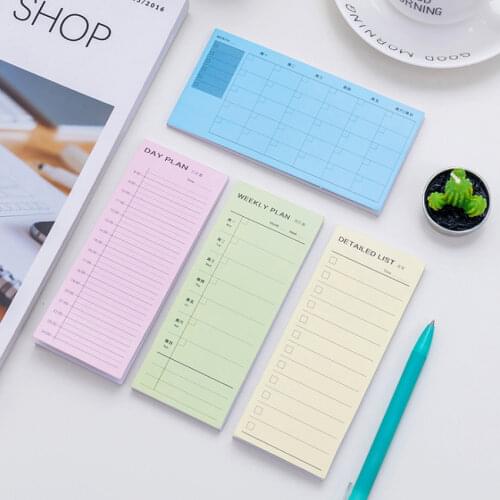 1Pack/lot Simple and small fresh Day Week Month Plan Detailed Lists N Times Sticky Memo Student Stationery Office Supply