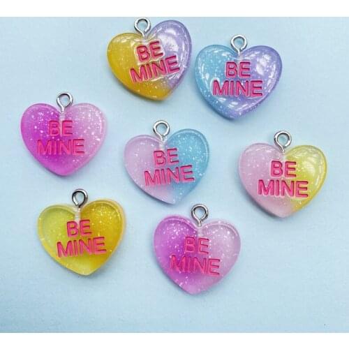 10/20Pcs/lot Mini colourful cute peach heart Flatback Kawaii Resin Scrapbooking Embellishments Diy Accessories E92