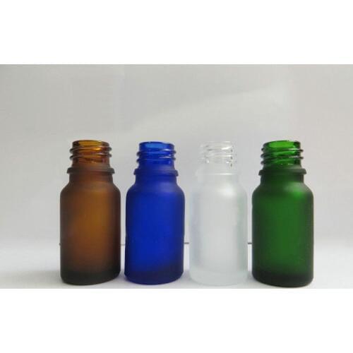 10ml 50pcs frosted blue/clear/green/brown glass bottle essential oil liquid serum complex recovery skin care cosmetic packing