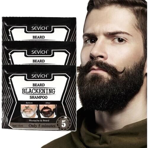 15ml Beard Blackening Shampoo Dye Beard Into Black 4 Weeks Long Lasting Coloring Nourishing Beard Products SK88
