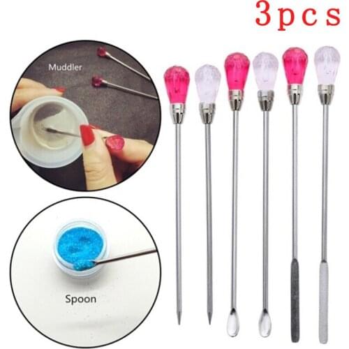 Hot Sale Silicone Resin Mold Muddler DIY Needle Spoon Tool Set Poke Hand Making Jewelry Craft 3Pcs