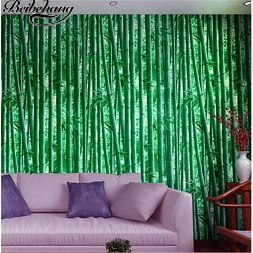 Beibehang 3d bamboo wallpaper hotel entrance hall living room TV backdrop classical Chinese style wallpaper papel de parede