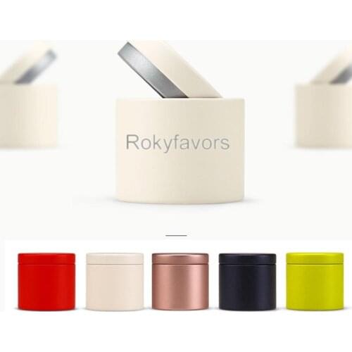 50PCS 47x45mm 5 Colors Portable Mini Tea Caddy Metal Tea Tin Sweet Candy Storage Boxes Party Favors Event Giveaways