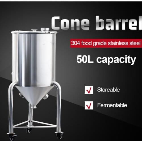 50L Fermentation barrel 304 Stainless Steel Sealed storage Fermentation Tank Conical Beer Brewing Whiskey Rum Barrel container