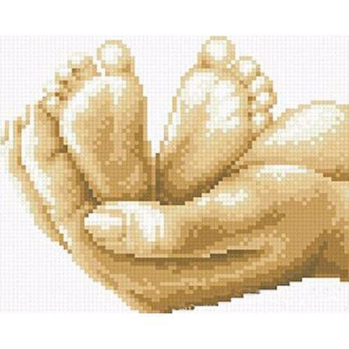 5D DIY Diamond Painting Cross Stitch Baby foot & love Full Drill Resin Round Diamond Embroidery Diamond Mosaic Home decor