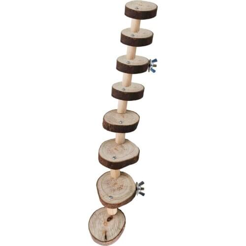 Wooden Parrot Hamster Climbing Ladder Stairs Birds Exercise Perches Stand Molar Dropshipping