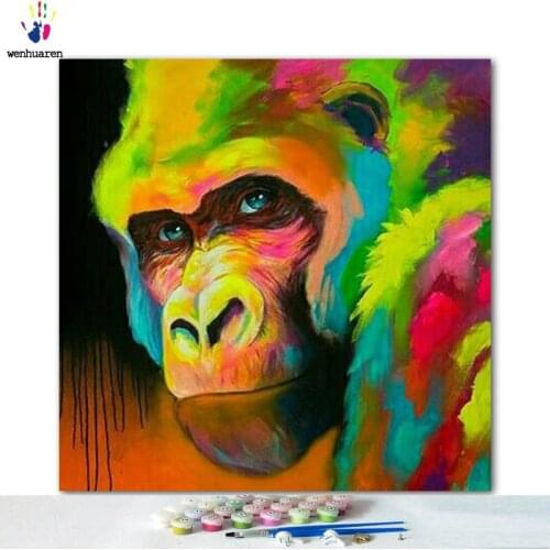 DIY colorings pictures by numbers with colors Abstract the monkey painting drawing painting by numbers framed Home