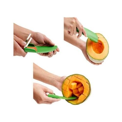 Melon Mate Melon Fruit Prep Tool Cube Cutter Scooper Dishwasher Safe Gift