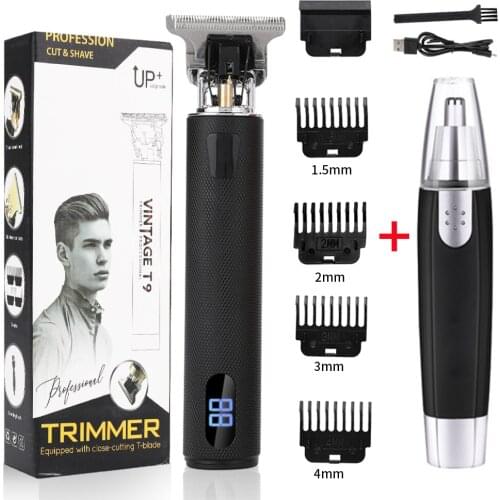 Electric Clipper Mower+Nose Hair Trimmer Professional Barber Hair Cutter Beard Shaving Machine for Men Rechargeable Razor Shaver