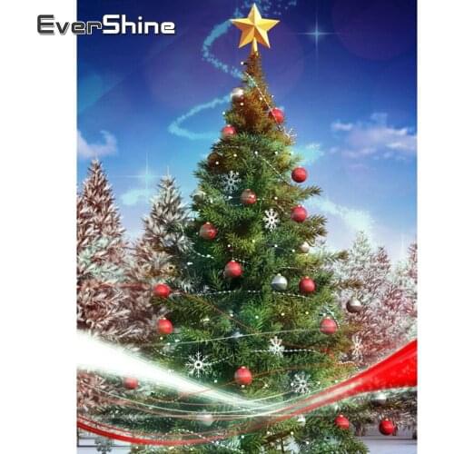 Evershine Diamond Painting Christmas Full Square Diamond Embroidery Full Set Cross Stitch Cartoon Christmas Tree Decorations